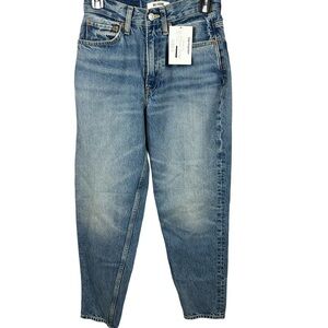 Re/Done Ultra High Rise Taper Jeans in Favorite Bleu 23 NWT (Needs Easy Fix)